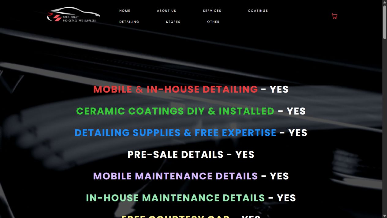 Homepage preview of Gold Coast Pro Detail